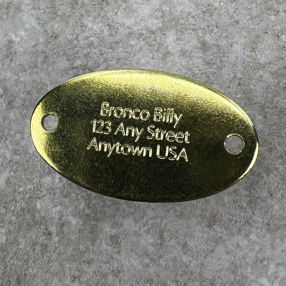 Custom Engraved Tags Personalized NAME PLATE Tags ID Tag BRASS RUSTIC OVAL MINI