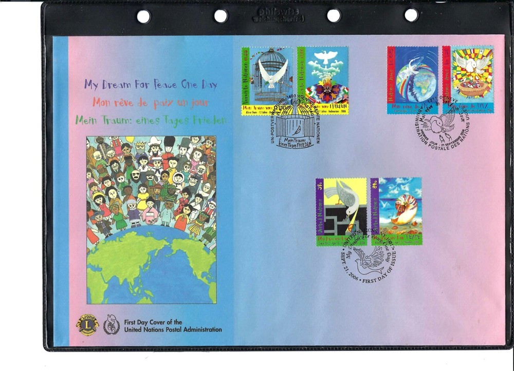 2006 My Dream for Peace - Large FDC - All 3 Offices - UNPA Cachet