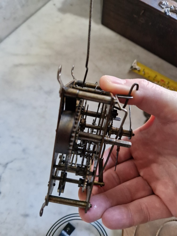 Antique American Clock Movement And Dial Gong Ect