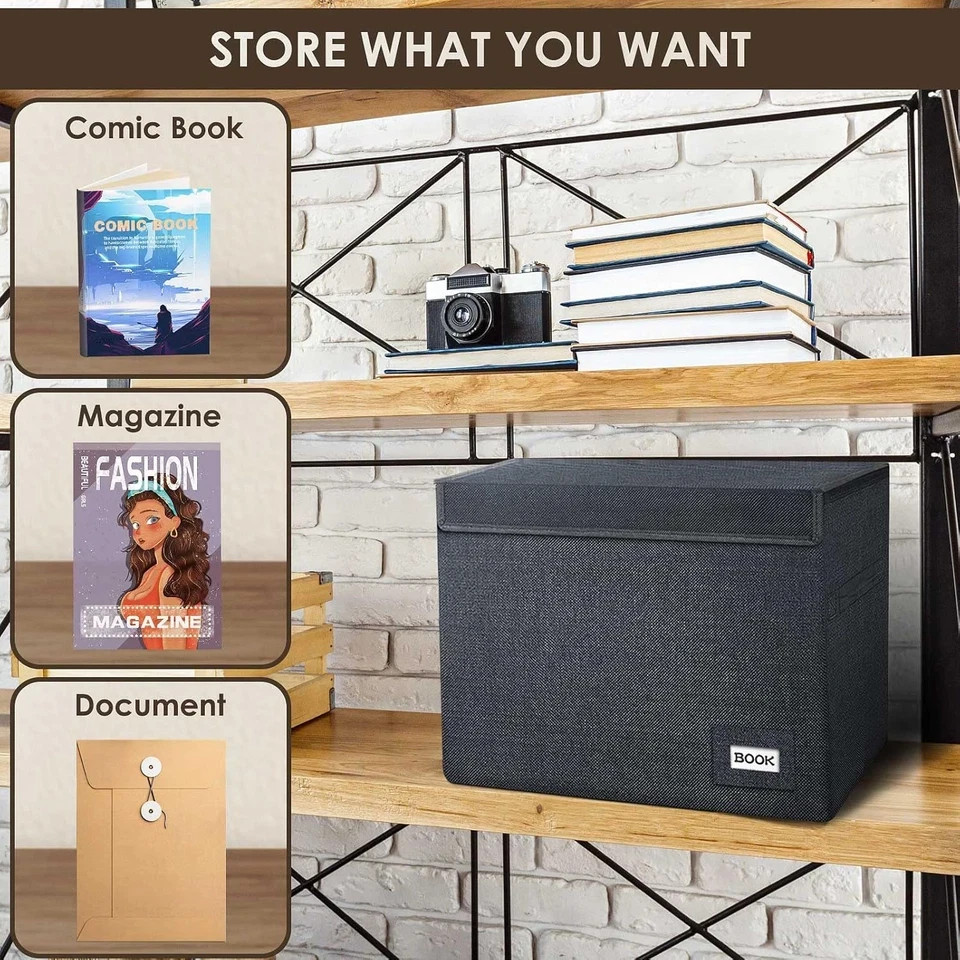 3 Pack Comic Book Storage, Comic Book Box Collapsible and Stackable Comic Short