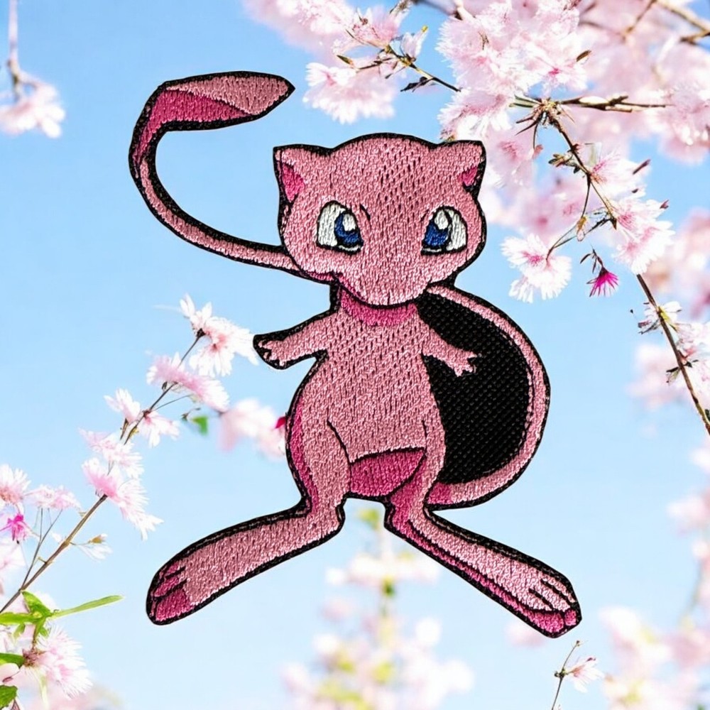 Mew Pokemon Embroidery Patch 3.93 X 3.22