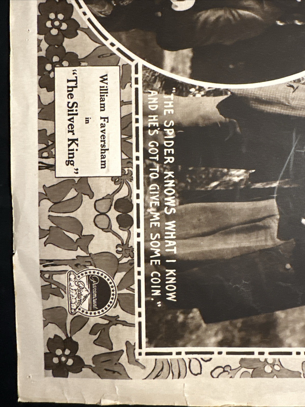 ANTIQUE ART CRAFT PICTURES/ PARAMOUNT Silent Film Movie LOBBY POSTER CARD