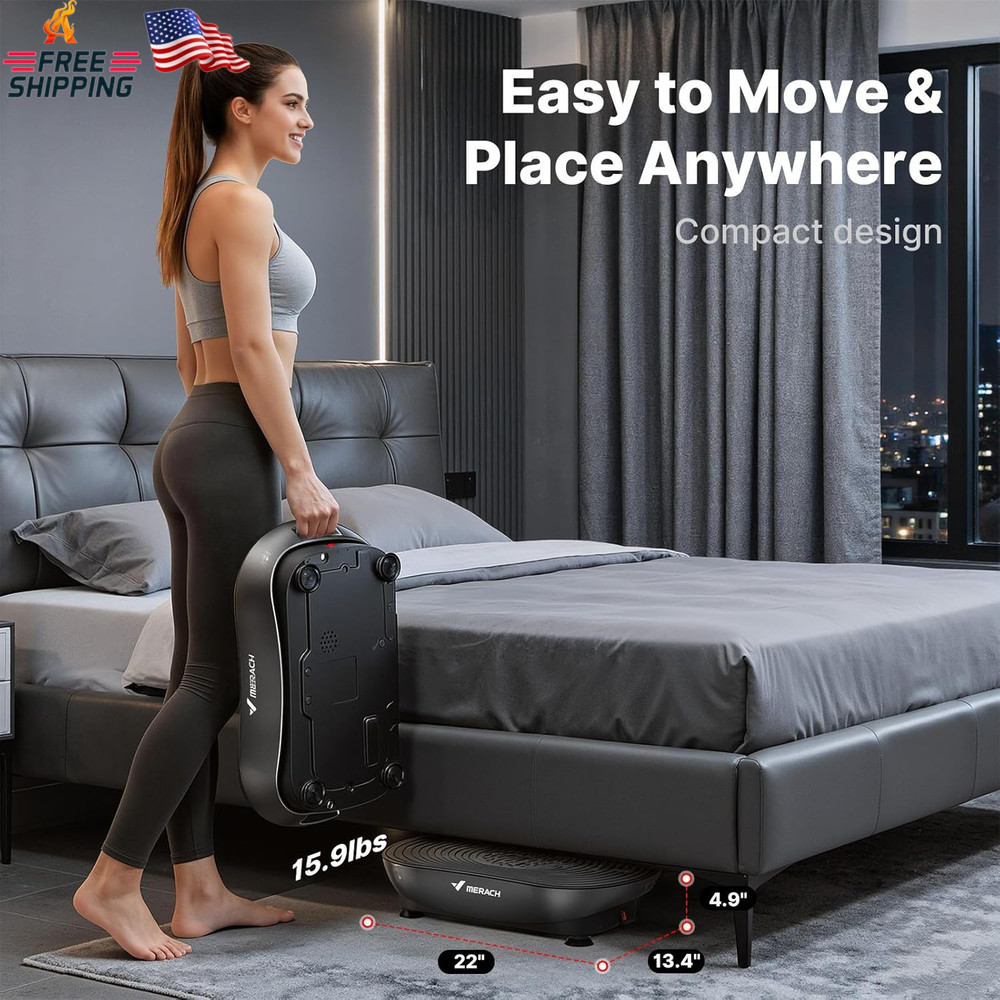 MERACH Vibration Plate Exercise Machine, Vibrating Platform for Lymphatic Draina