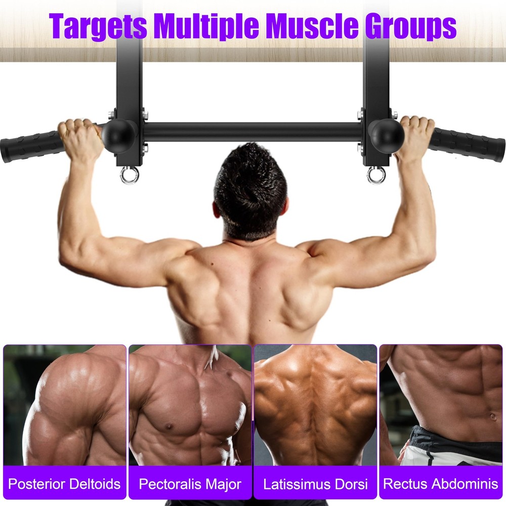 Joist Mounted Pull Up Bar, 650lbs Heavy Duty Strength Training Pullup Bars, M...