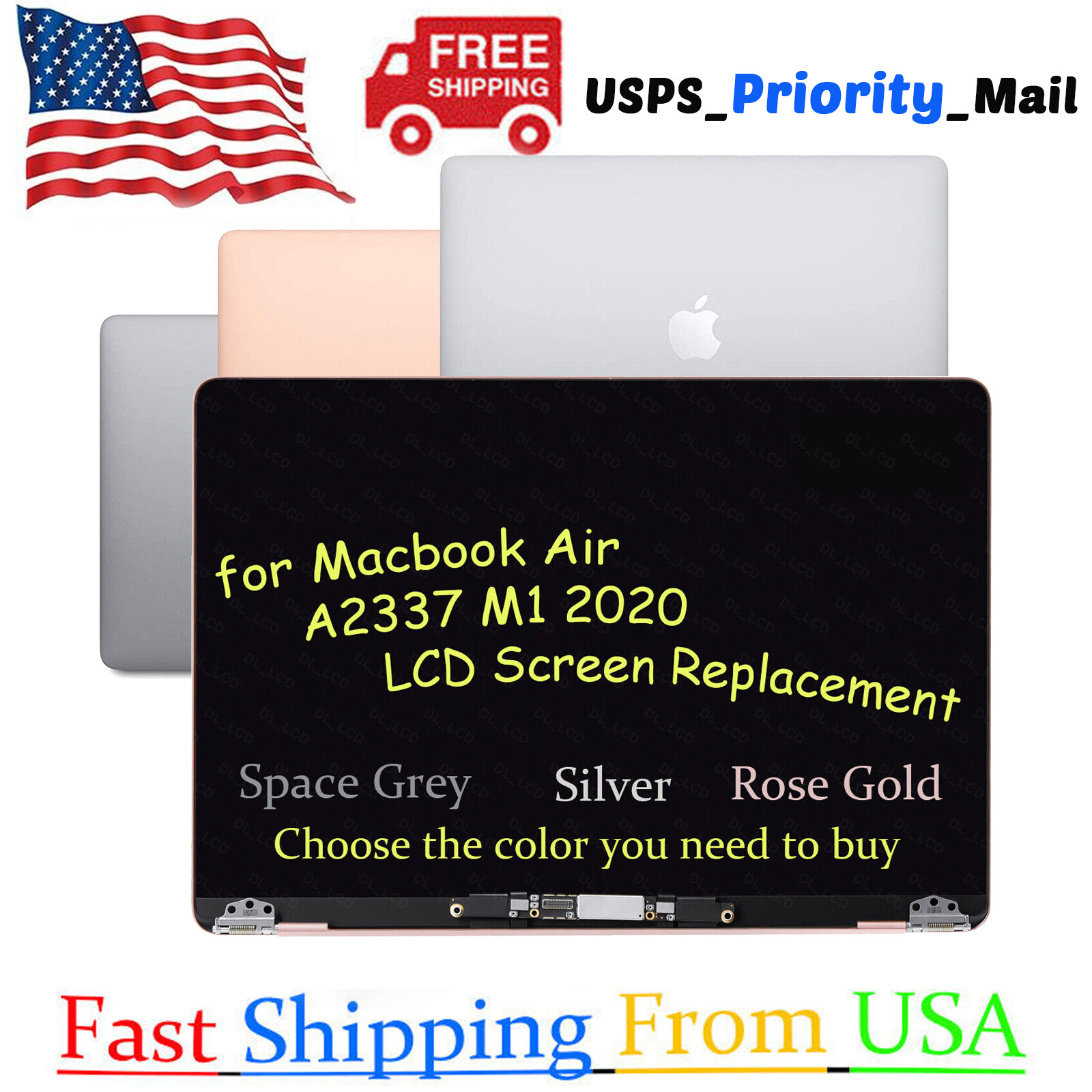 13" for MacBook Air 2020 M1 A2337 EMC 3598 Retina LCD Screen Display Assembly