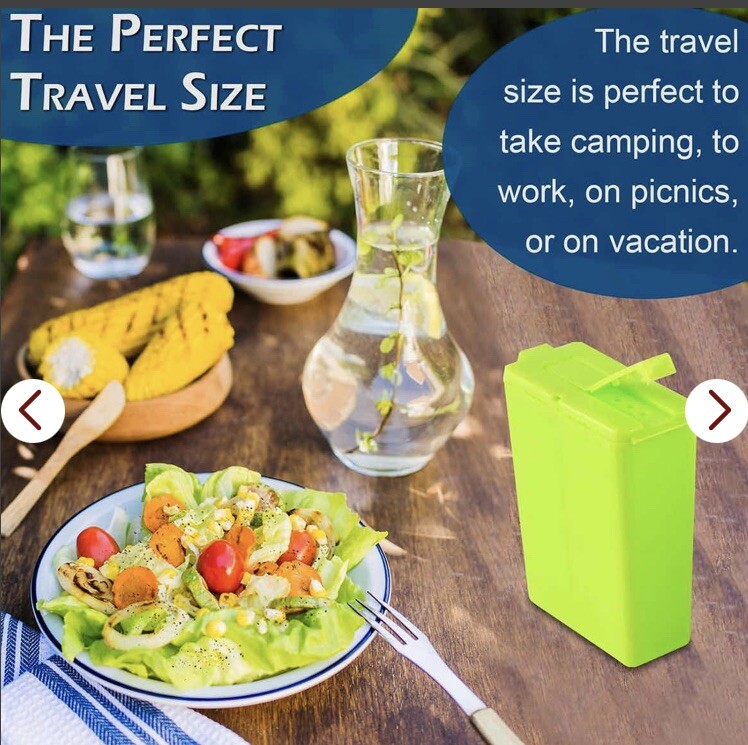 Set Of 2 Travel Size Salt and Pepper Shakers With Dual Sided Lid