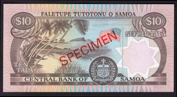 Samoa: Central Bank, 10 tala, Specimen. (2002), Series E, UNC
