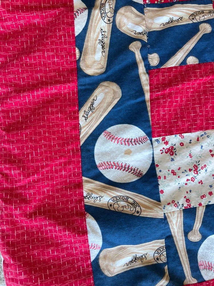 Handmade Baseball Quilt 70 x 57