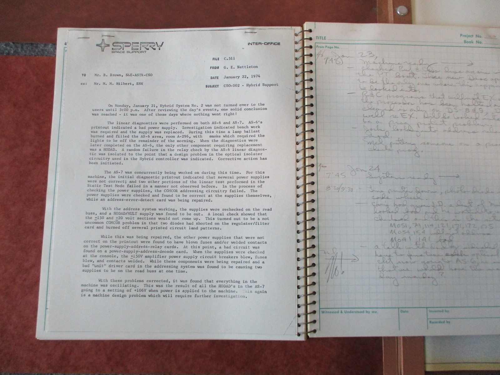 NASA MSFC SPERRY APOLLO/SKYLAB SYSTEMS CHECKOUT LAB BOOK +TECHNICAL/BLUEPRINTS)