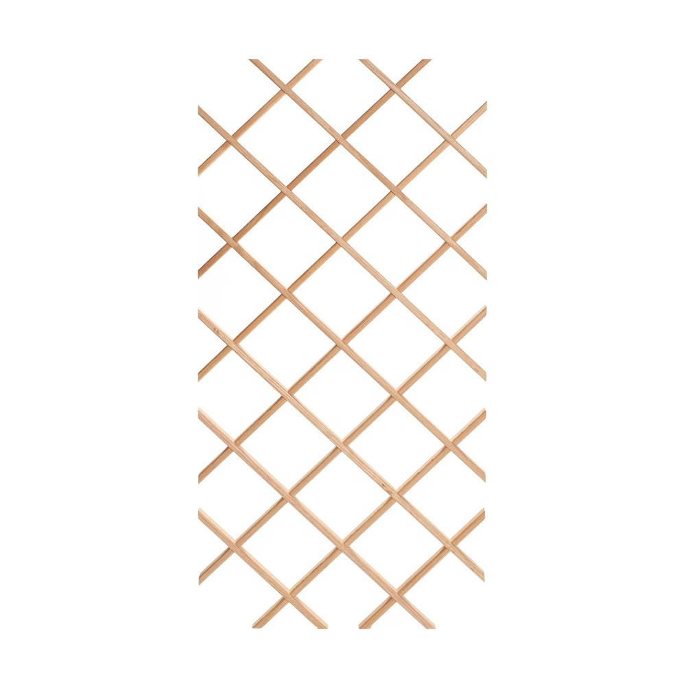 Outwater 14 Bottle Trimmable Red Oak Wine Rack Lattice Insert Panel