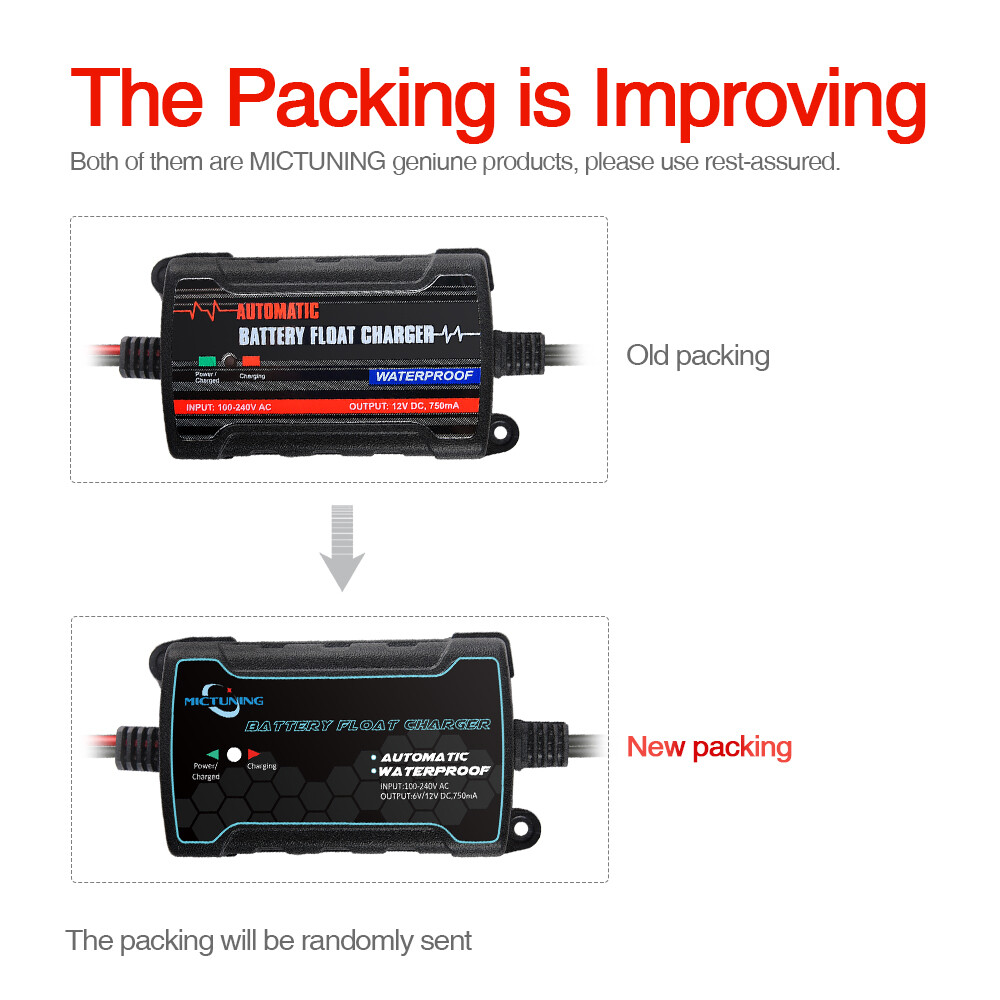 12V/6V Automatic Battery Charger Motorcycle Trickle Float Car Battery Maintainer
