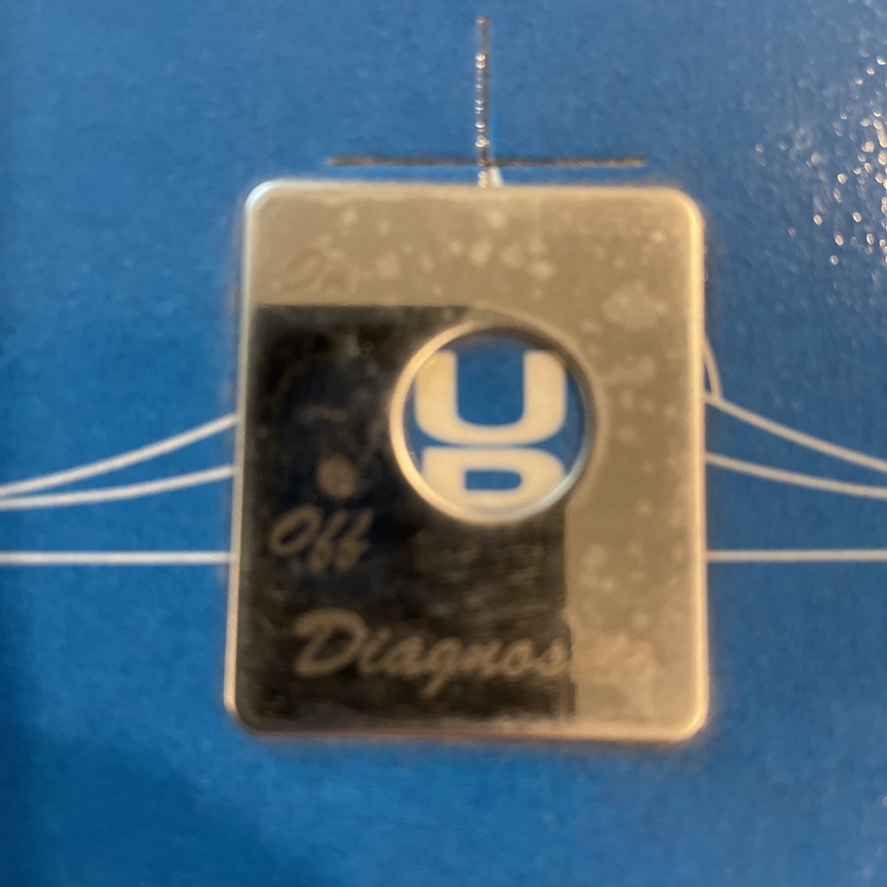 UP Toggle Switch Plate for Peterbilt Diagnostic Stainless Etched Script #48422