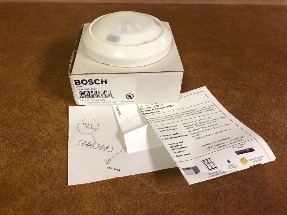Bosch DS937 Motion Sensor Low Profile Ceiling Mounts PIR Detector