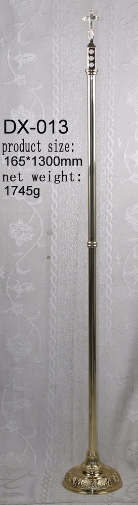 +Brass Metal Processional Cross, H51" DX-013
