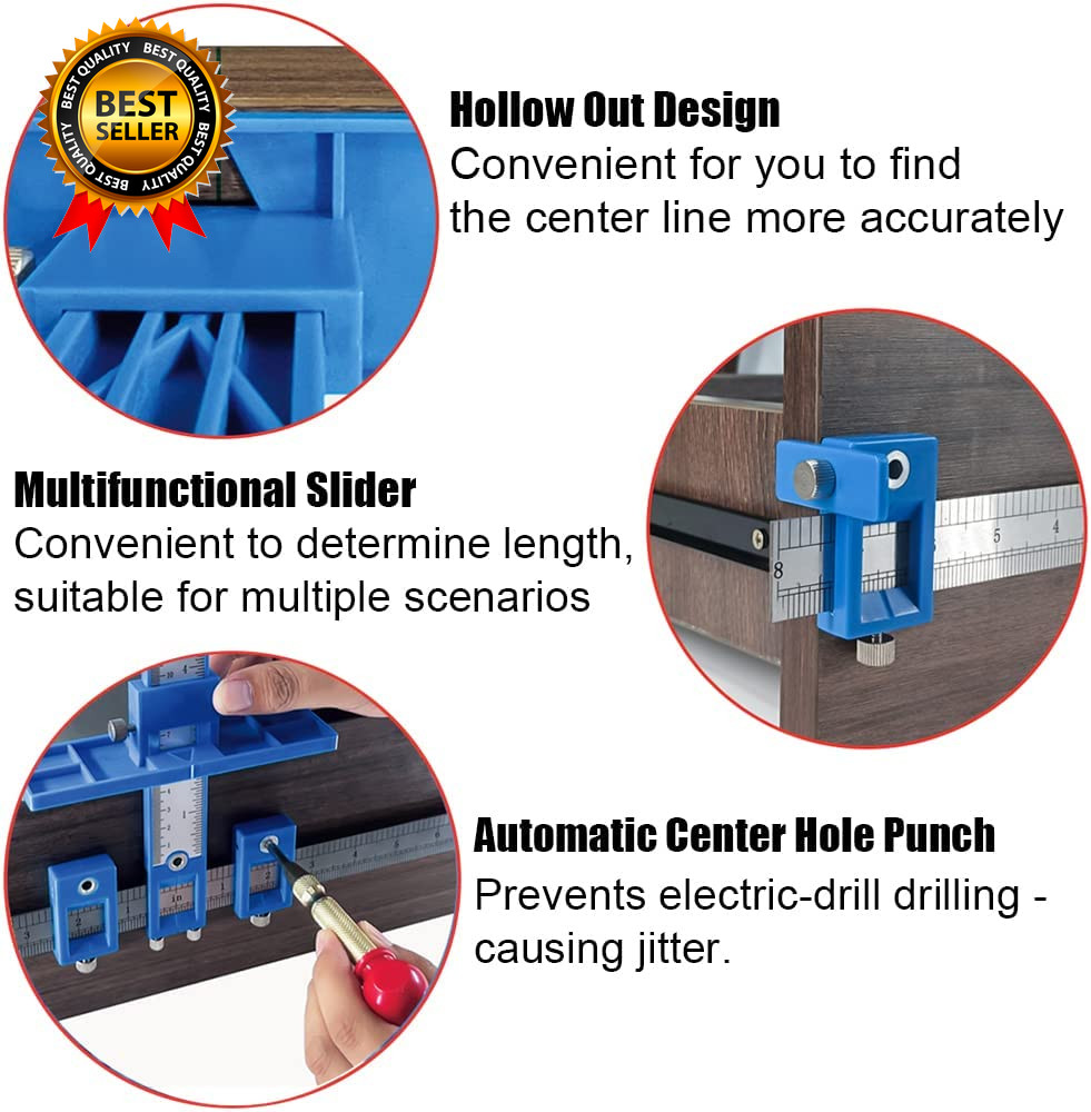 Cabinet Hardware Jig Cabinet Handle Jig with Automatic Center Punch Avoid JitteR