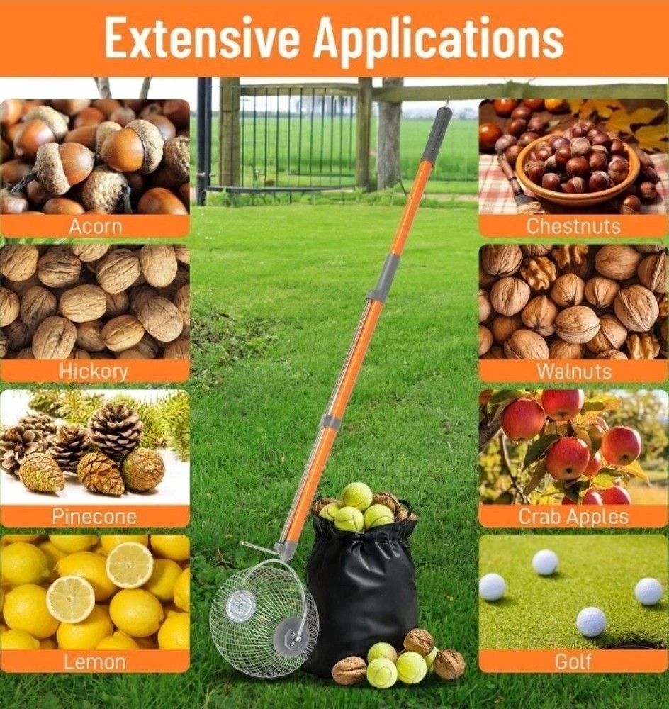 Nut Gatherer, Walnut Picker Upper Roller, Pinecone Picker Upper Golf Ball