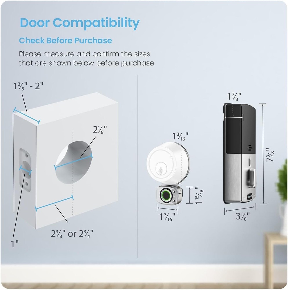 Lockly Access Touch, 3D Biometric Fingerprint Sensor - Smart Door Lock