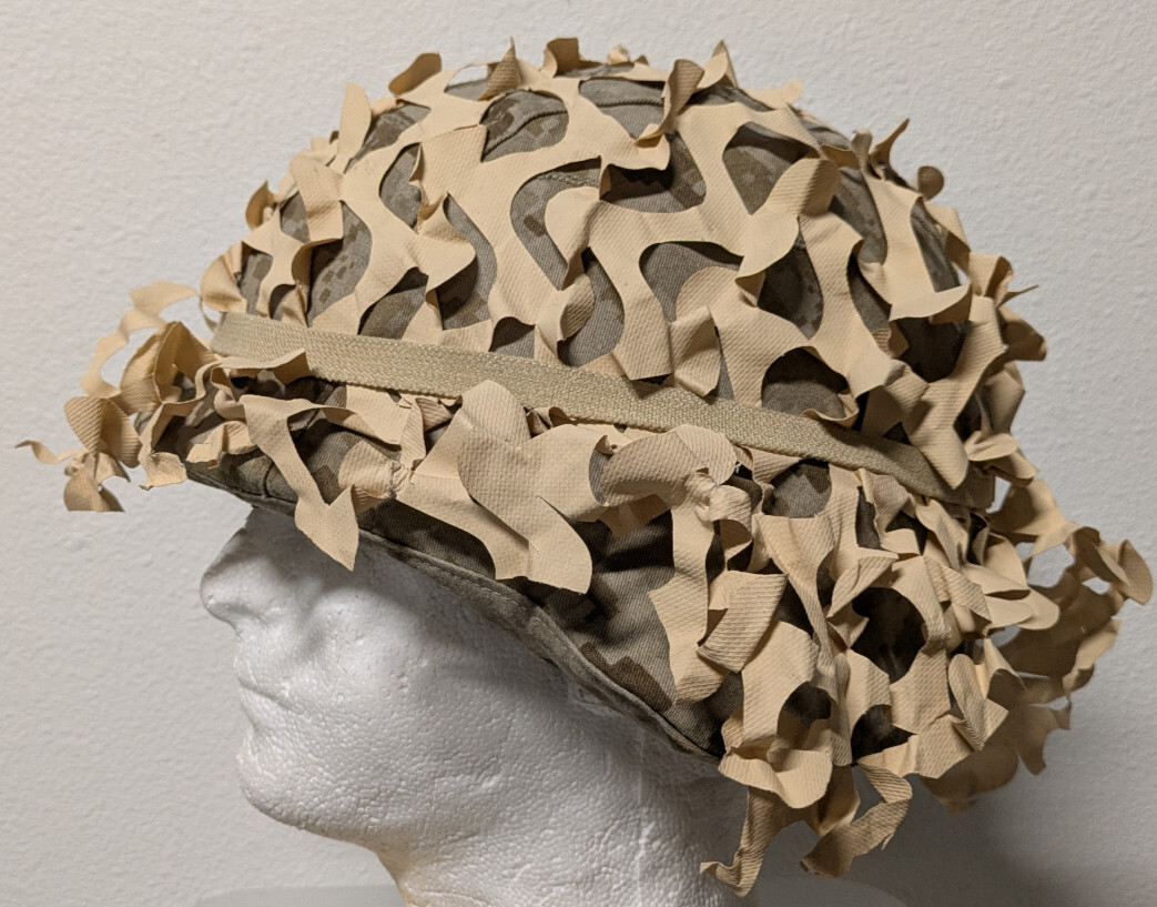 OIF/Fallujah US Military USMC Marines Lightweight Helmet Desert Scrim Cover LWH