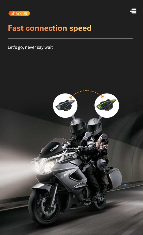 Hysnox Motorcycle Helmet Bluetooth Headset Shark-08