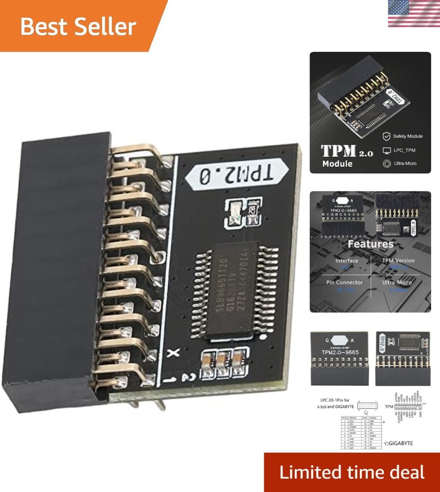 TPM 2.0 Encryption Security Module - 20-pin Replacement for GIGABYTE Boards