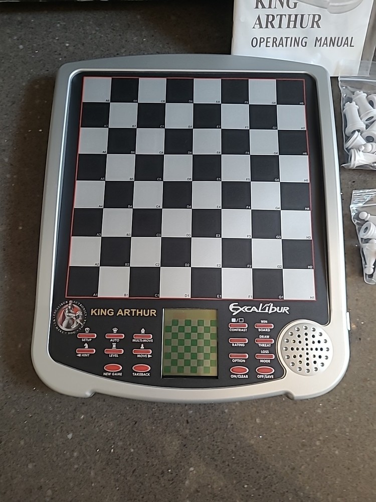 Excalibur King Arthur Electronic Chess Game Computer 8"x8" Board LCD Model 915