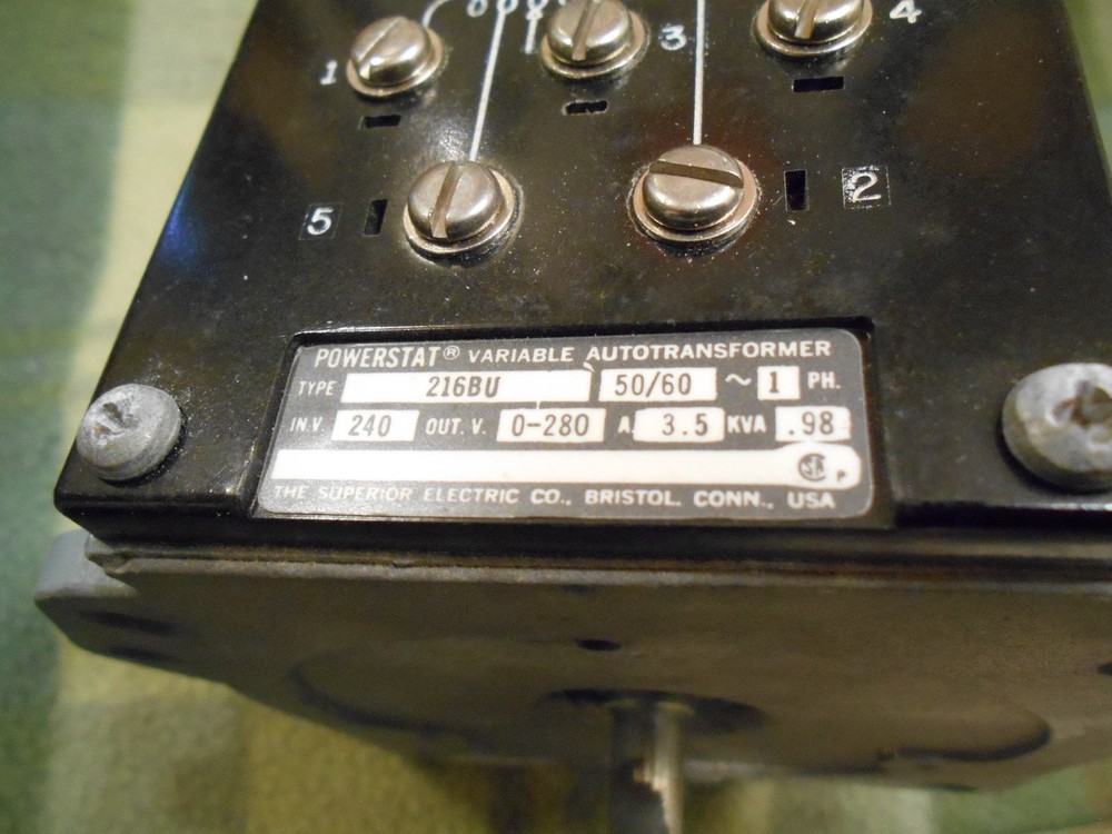 Superior Electric Powerstat 216BU Variable Autotransformer