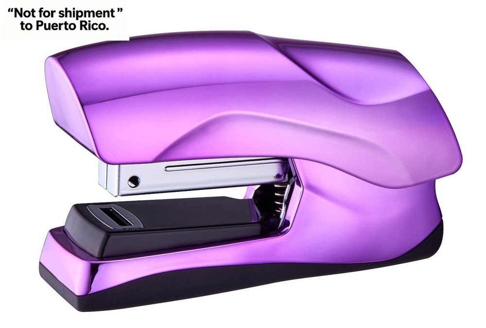 Flat Clinch Stapler, 40 Sheets, Metallic Purple
