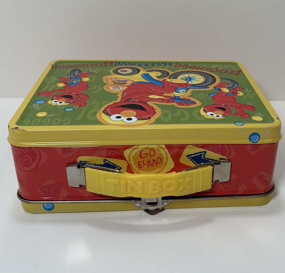 ELMO LUNCH BOX SESAME WORKSHOP TIN WITH PLASTIC HANDLE