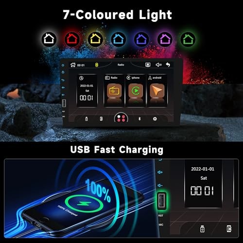 9'' Car Stereo Single Din Wireless Carplay Wireless Carplay Android auto