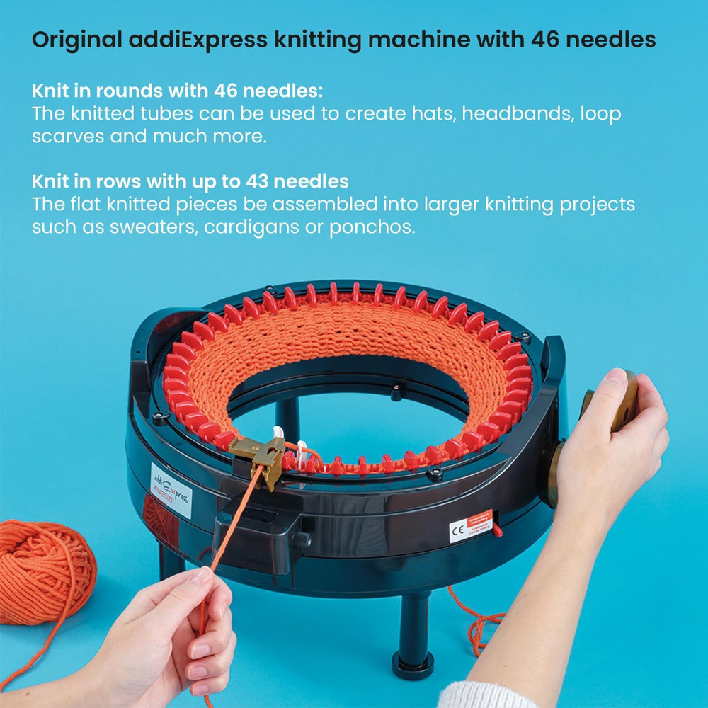 express King Size Knitting Machine, 46 Needles Circle Knit Loom Machine with Row