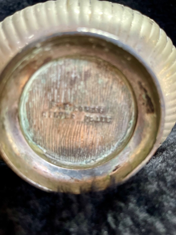 F.B.ROGERS SILVER PLATE PEDESTAL CANDY DISH WITH HANDLES