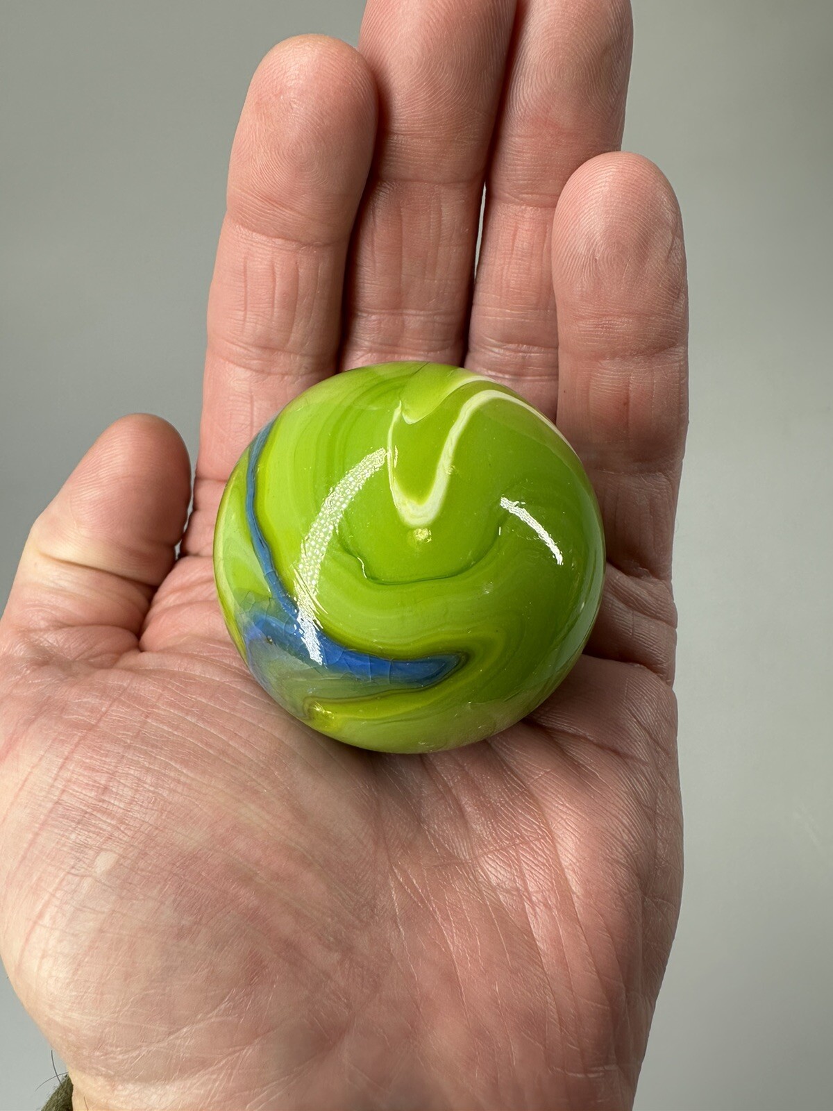 Toe Breaker 50mm (2") MERMAID Green/Blue Swirl Marbles glass Toebreaker HUGE