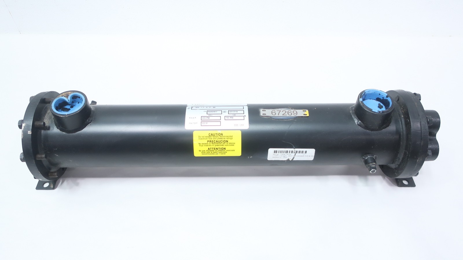 Thermal Transfer C-824-1.7-4-F-SS Shell And Tube Heat Exchanger 1-1/2in X 3/4in