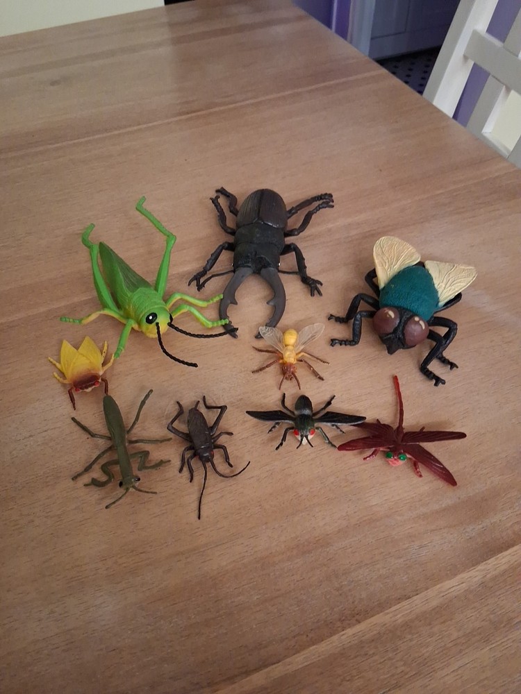 Large and Small Plastic Bug Insect Lot of 9