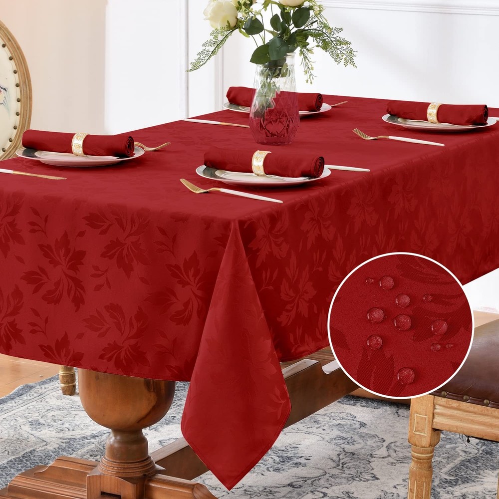 Romanstile Christmas Jacquard Rectangle 60" x 84" (Rectangular), Flower - Red