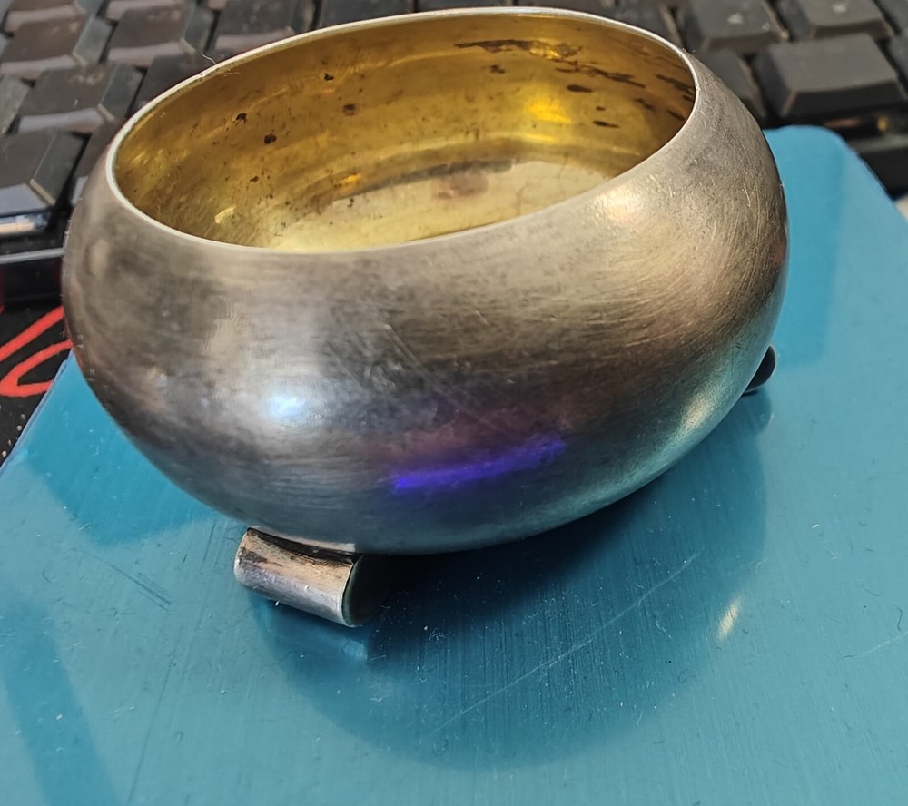 russian silver 84 enamel salt
