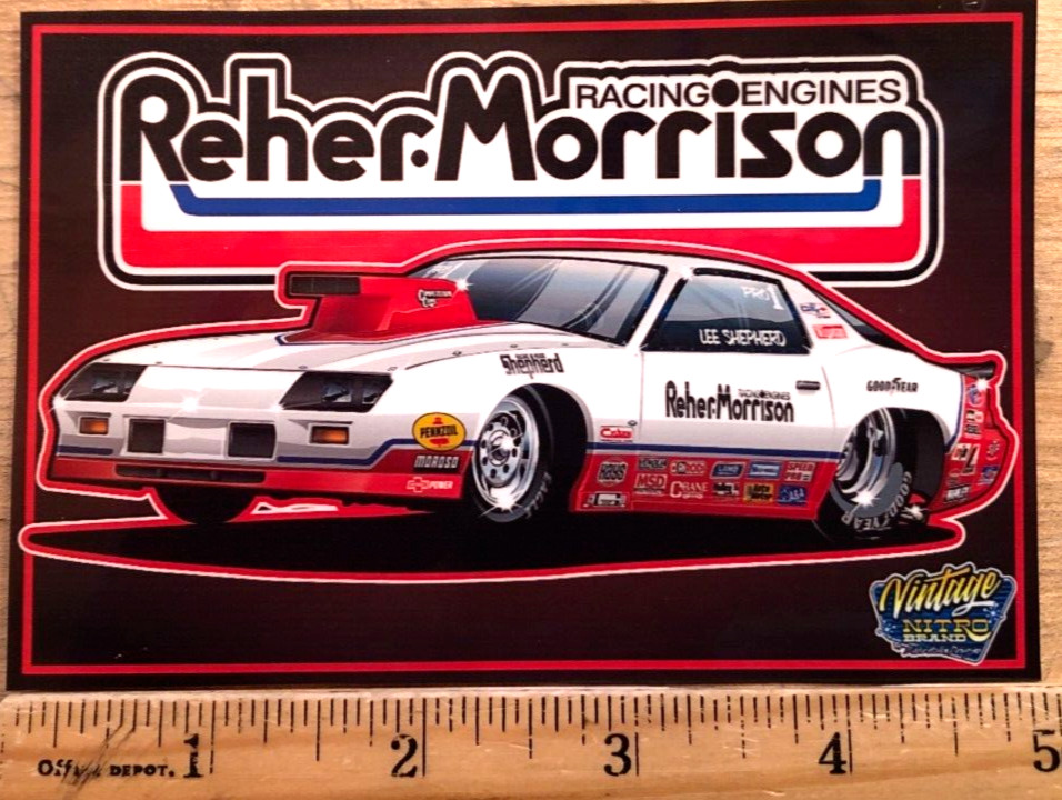 Lee Shepherd REHER-MORRISON Racing PRO STOCK NHRA Banner Style Decal Sticker