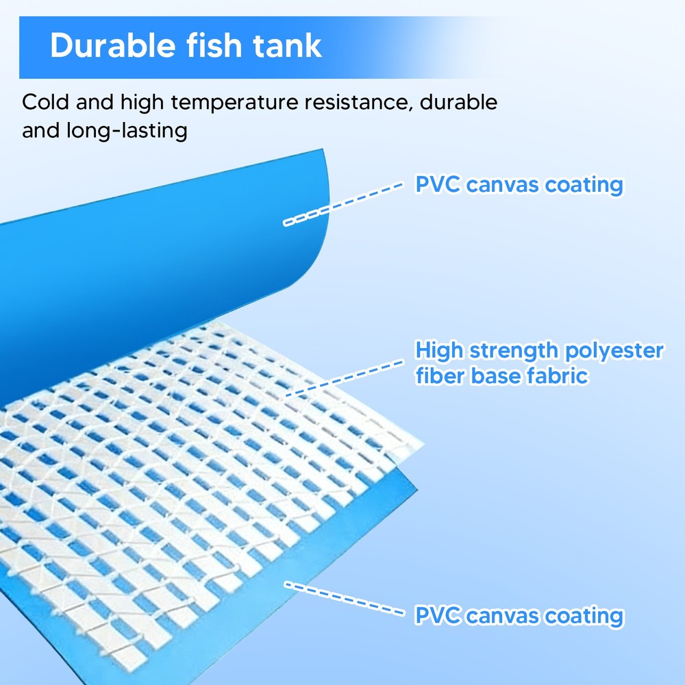 Rectangular Goldfish Tank with Frame & Drain Valve Above Ground Fish Pond Clear