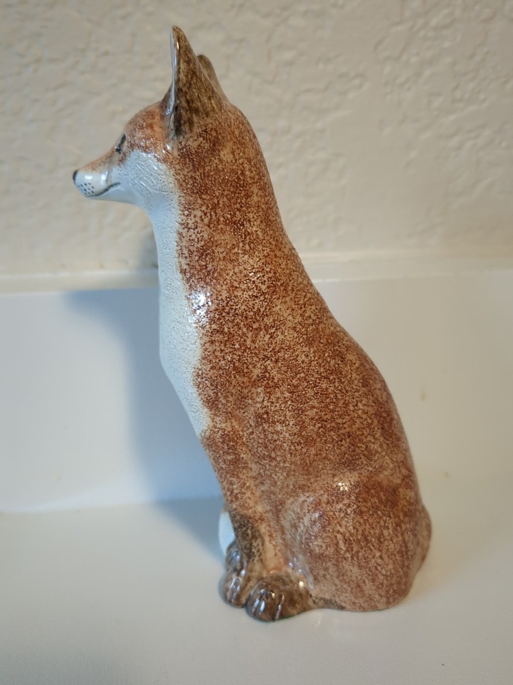 Miranda C. Smith Signed Ceramic Fox Figurine Made In England