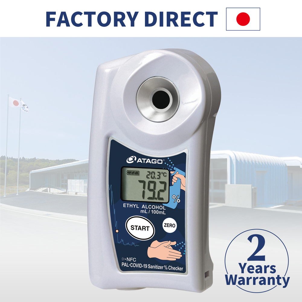 ATAGO Ethyl alcohol Refractometer PAL Sanitizer % Checker