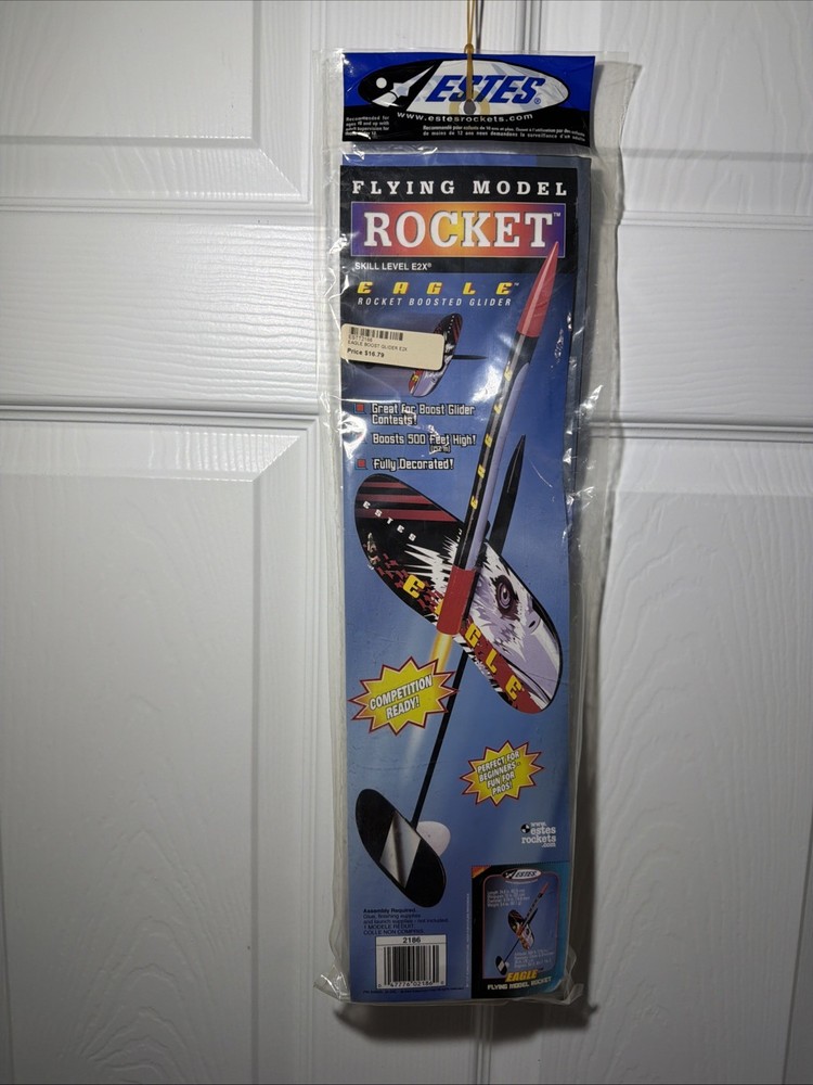 2003 Estes Eagle Boosted Glider #2186 Rocket Kit 500ft High Fully Decorated Rare