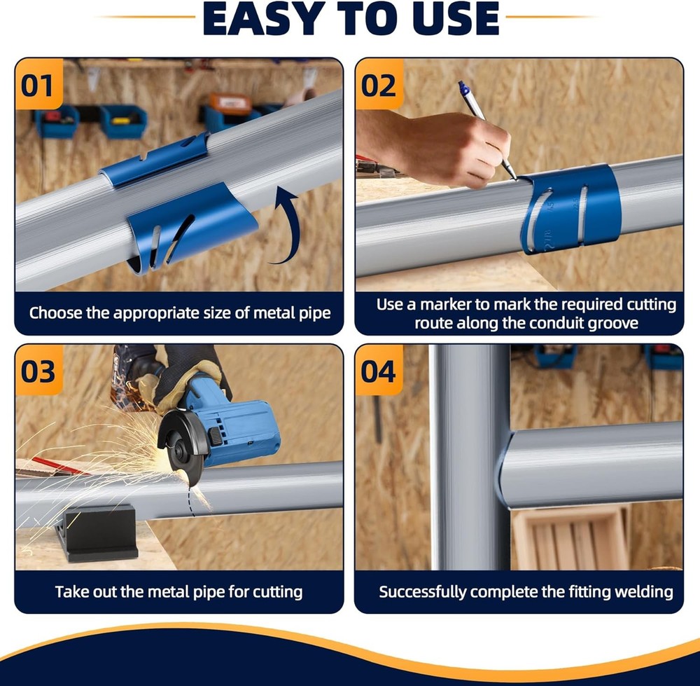 Pipe Cutting Guide Kit, Metal Pipes Saddle Template for Angle Cuts, Magnetic ...