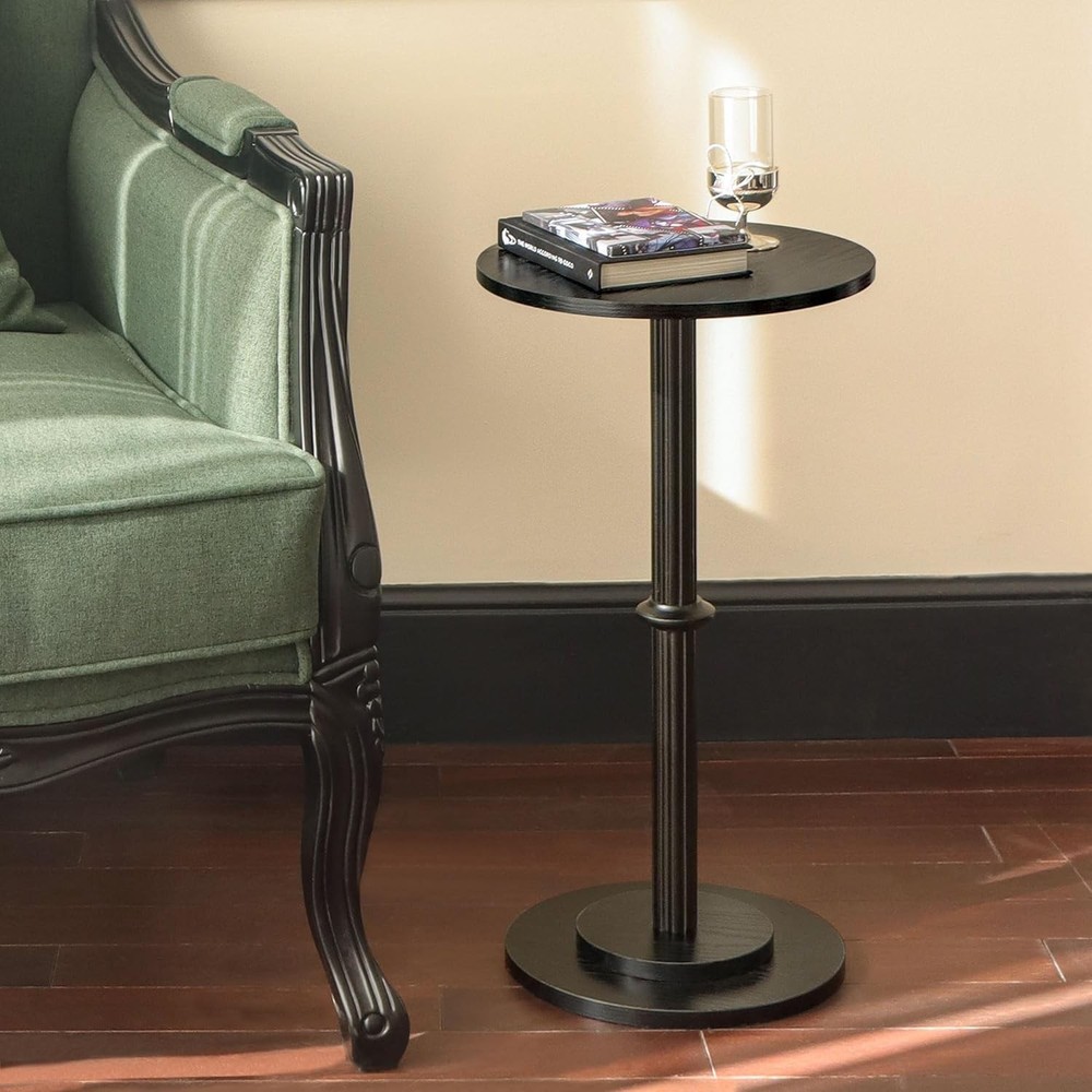 Small Side Table Small Spaces Modern Round End Table W/ Fluted Wood Drink Table