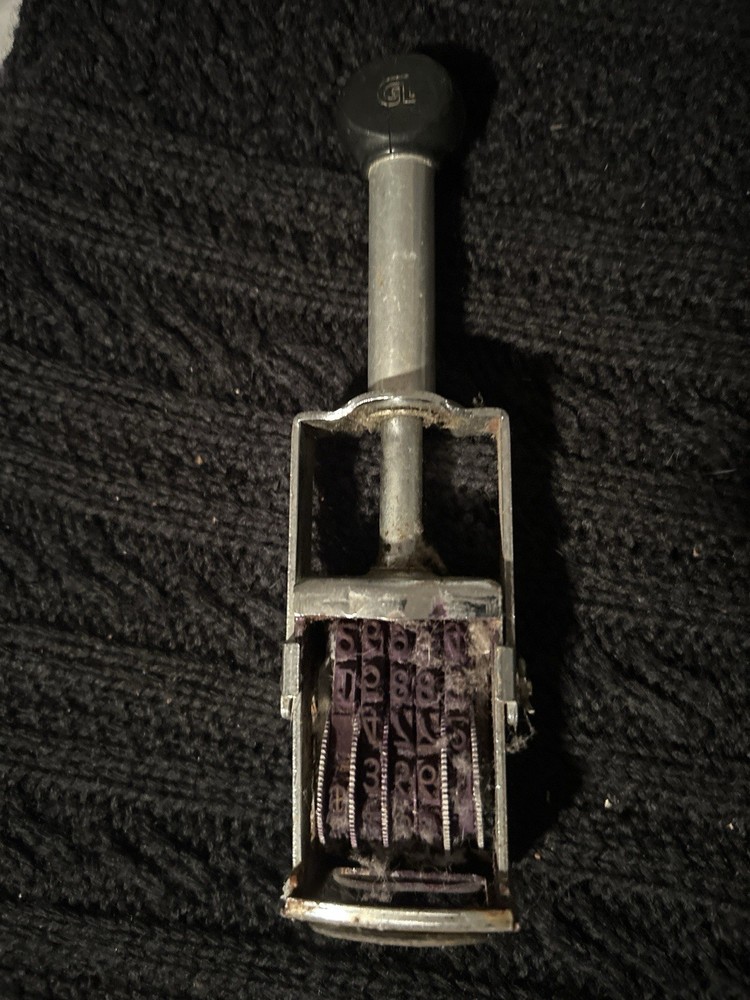 Vintage Metal Numbering Stamp Roller – Adjustable Sequential Stamp – Working