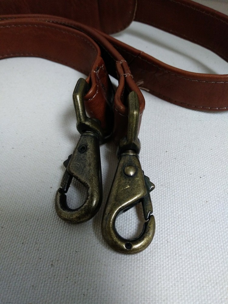 Leather Shoulder Strap Dark Tan