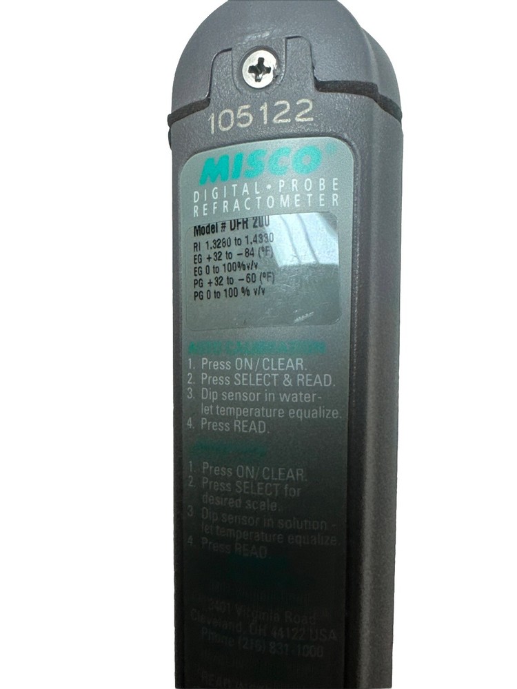 MISCO DFR200 Digital Probe Refractometer Instrument W/Fiberoptic Sensor Tested