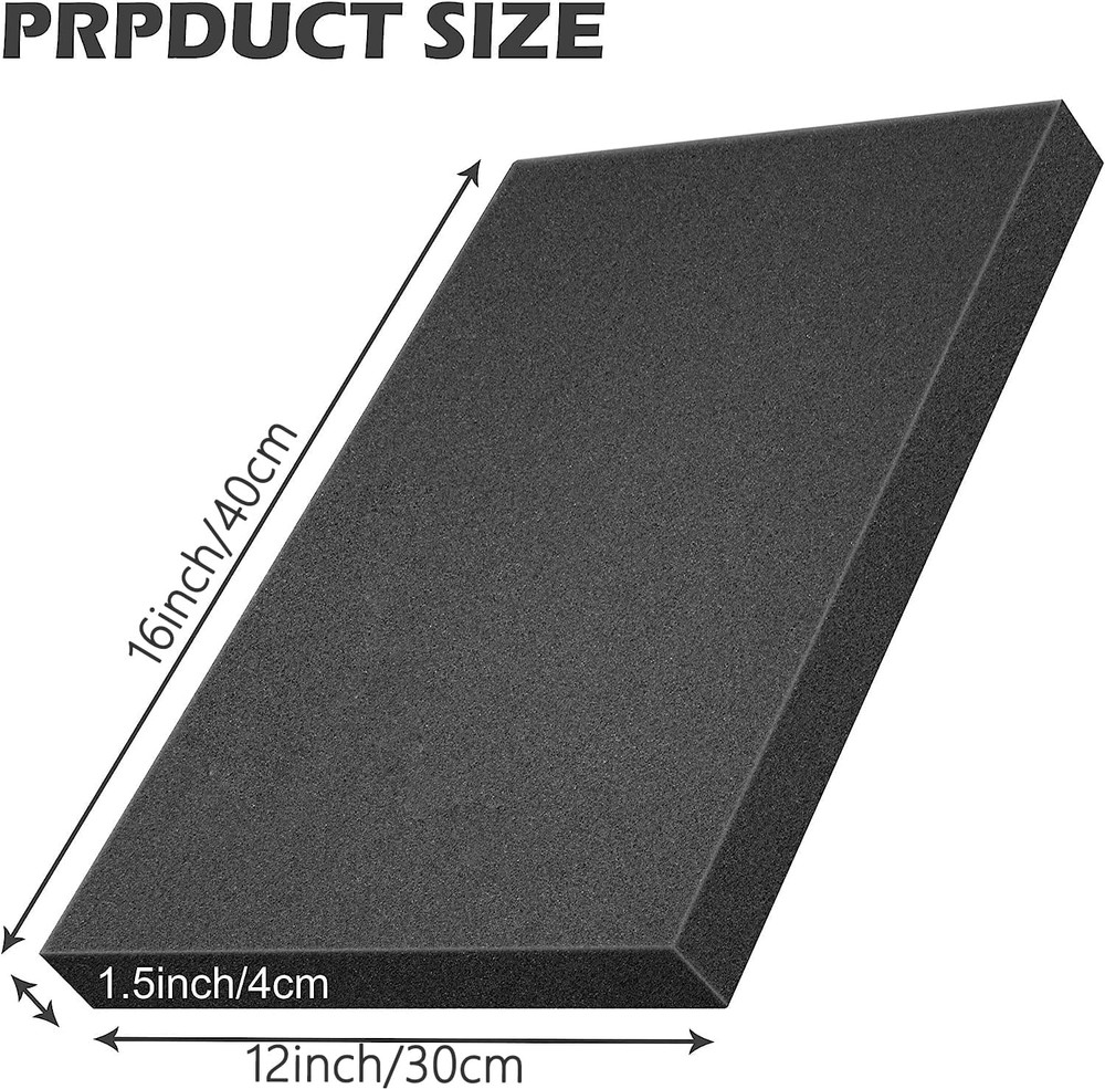 2 Pcs Polyurethane Foam Sheet- 16 X 12 X 1.5 Inch Cuttable Foam Inserts for Case
