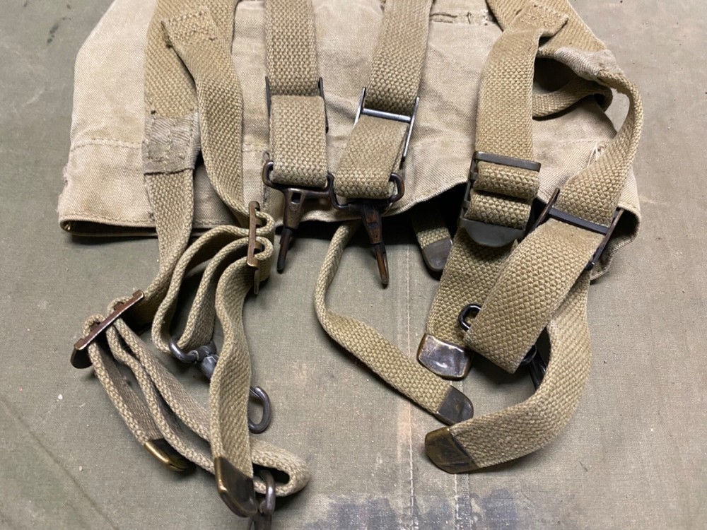 ORIGINAL WWII US ARMY M1928 COMBAT FIELD HAVERSACK BACKPACK-OD#3
