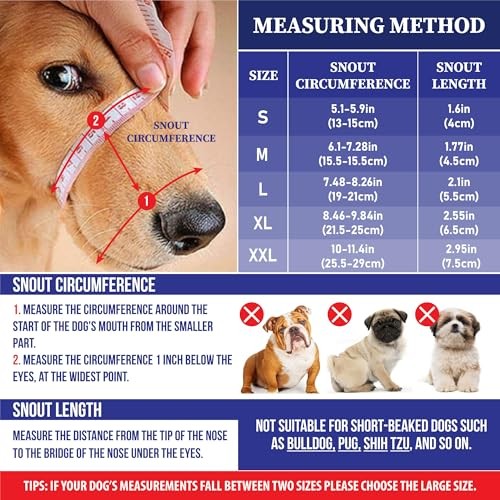 Dog Muzzle for Large Dogs - Soft Breathable Muzzle for Large Sized Extra Large