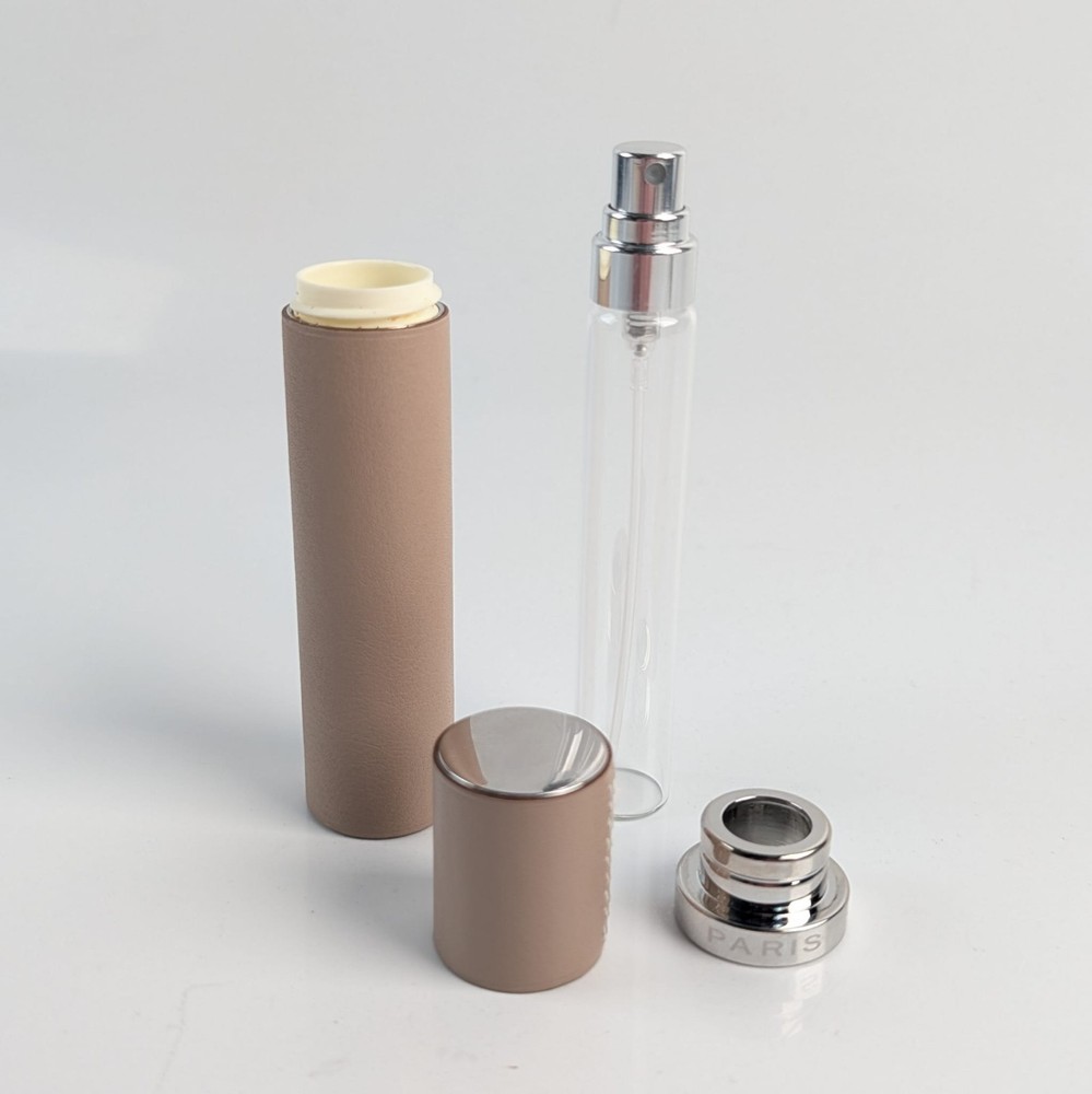 New HERMES Refillable Atomizer Perfume Leather Case Accessory Etoupe Beige